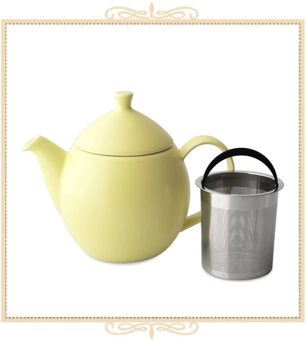 Dew Satin Teapot With Basket Infuser 32 oz Lemon Grass