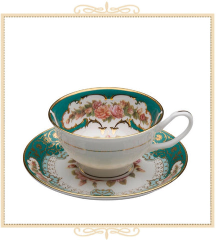 Emperor Emerald Gold Teacup and Saucer