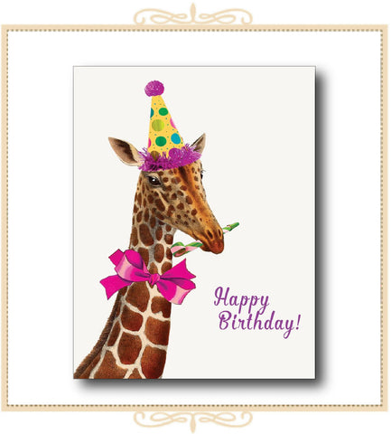Happy Birthday (Giraffe)! Glitter Greeting Card 5" x 7" (CG-HBG)