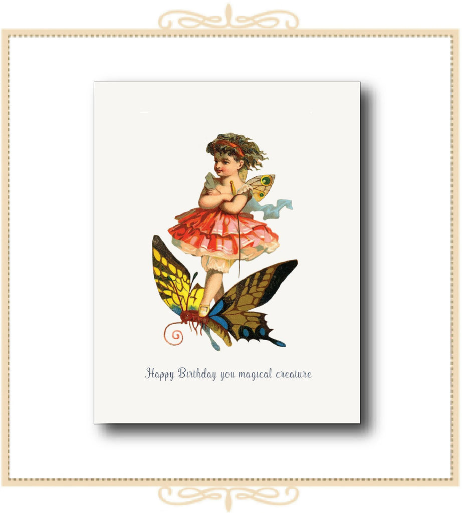 Happy Birthday You Magical Creature! BIRTHDAY CARD 4.25" x 5.5" (CA2-Y | Queen Mary Tea Happy Birthday You Magical Creature! BIRTHDAY CARD 4.25" x 5.5" (CA2-Y | Queen Mary Tea