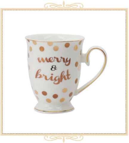 Merry and Bright Footed Mug