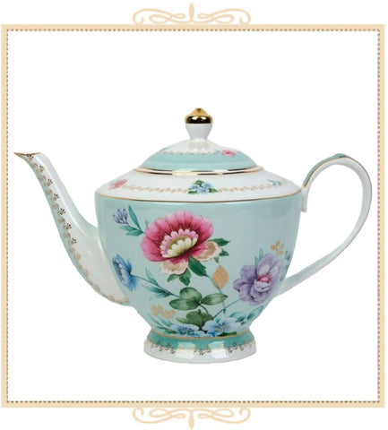 Mint Floral Garden Teapot