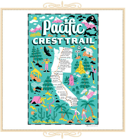 Pacific Crest Trail Tea Towel