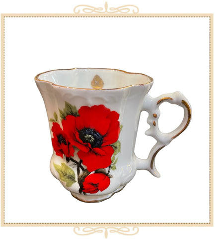 Queen Mary Signature Floral Mug Red Poppies