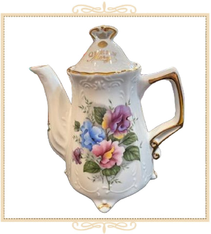 Queen Mary Signature Teapot Pink, Blue & Purple Spring Blooms