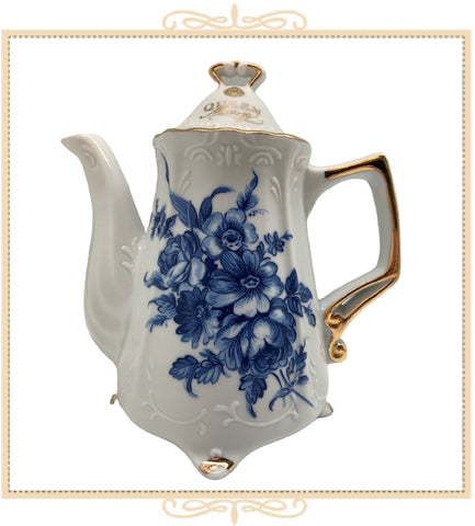 Queen Mary Signature Teapot All Blue Flowers
