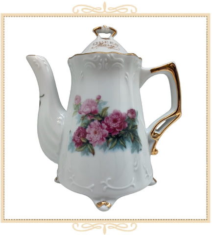 Queen Mary Signature Teapot Pink Peonies