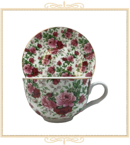 Roses Teacup and Saucer