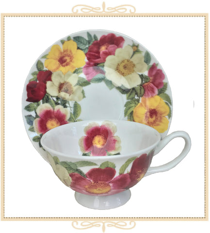 Spicy Poppy Teacup and Saucer