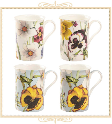 Summer Pansy Bone China Can Mug