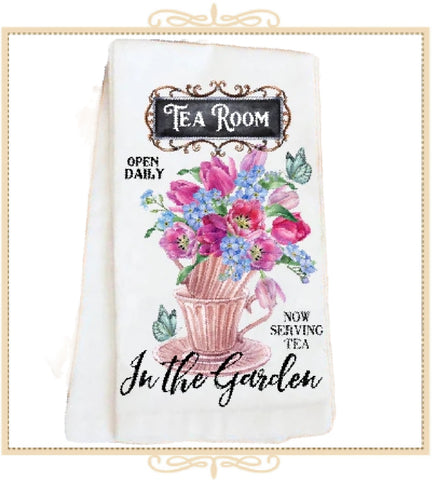 Tea Room in the Garden Tulips Cotton Tea Towel