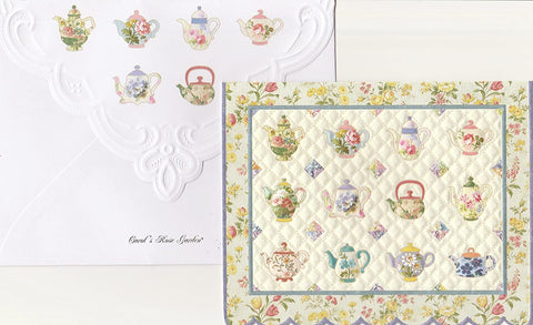 Teapot Quilt Note Card Set
