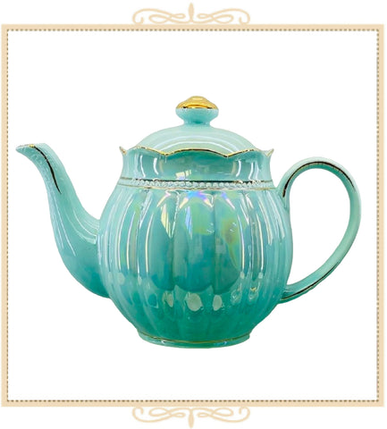 Turquoise Luster Gold Teapot