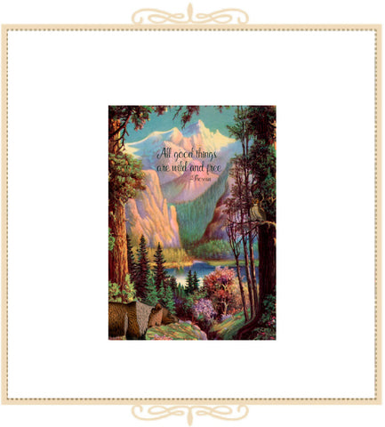 All Good Things Are Wild and Free Glitter Greeting Card 5" x 7" (CG-AGT)